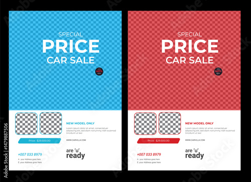 CAr wash flyer it color is red and green  Vector layout design with car for car wash service. Adapt to poster, flyer or banner. A4 size.
By Pritom   and social media post templates for car cleaning se