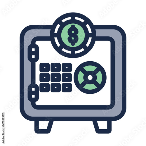 Safe Deposit Illustration with Dollar Symbol