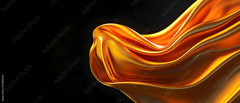 Obraz premium Abstract Golden Orange Fabric Drape