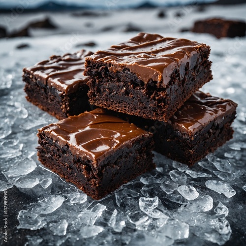 Fudge Brownies in a Cracked Ice Landscape
