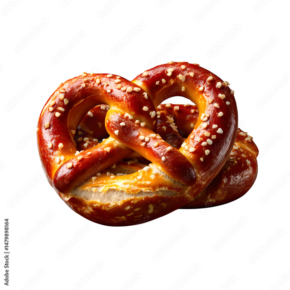 Fototapeta premium Pretzel, isolated on transparent background