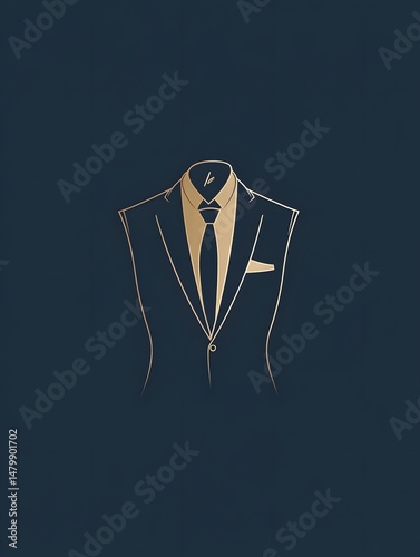 Tailored Suit Illustration: Premium Men's Fashion & Business Attire Design photo