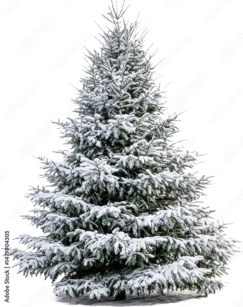Obraz premium Snowy Christmas Tree Decorated