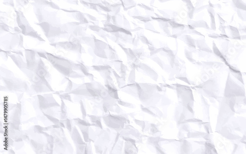 Paper texture Crumpled White.   Crumpled white paper abstract shape background with space paper for text, Top view.