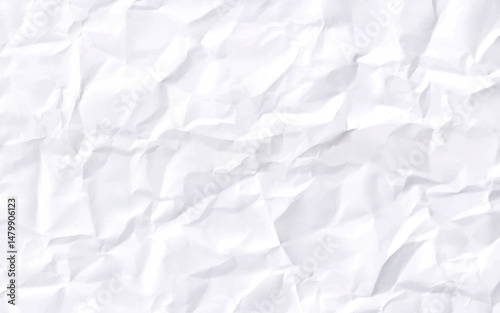 Paper texture Crumpled White.   Crumpled white paper abstract shape background with space paper for text, Top view.