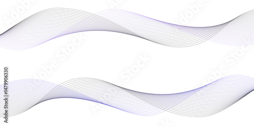 Abstract Flowing Wave Lines on White. Smooth Fluid Lines Abstract Art for background. abstract vector illustration of gray colored wave lines on white background