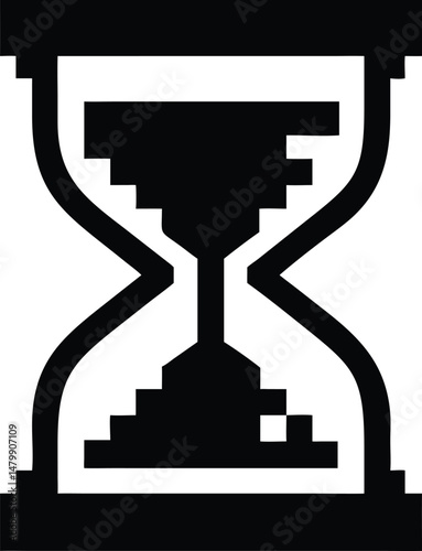 Pixelated Hourglass Icon Time Sand Timer Vector