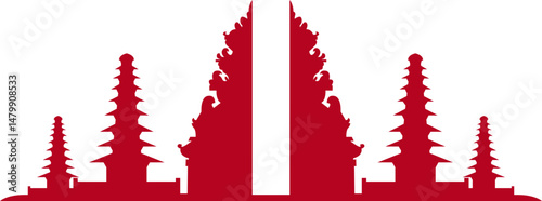 Indonesian Building Monuments Silhouette