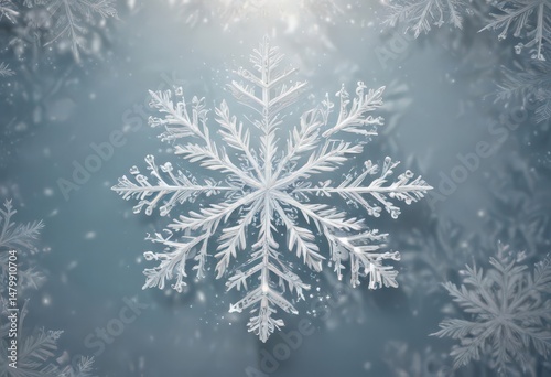 Delicate snowflake pattern encircles winter-themed Christmas card template , new year, pattern