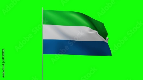 Greenbox Flag Waving on Pole