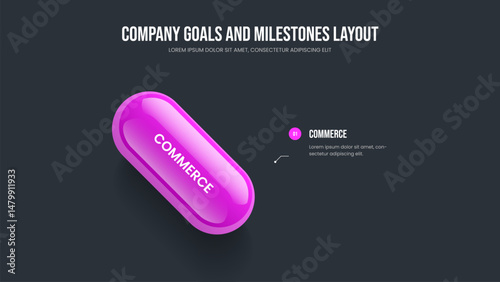 Professional Proposal 1 Element Diagram Presentation Layout. Sales Campaign Slideshow Template Vector Illustration. Product Review One Step Infographic Frame Design.