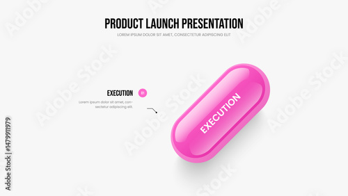 Advertising Report 1 Option Diagram Frame Template. Modern Planning One Step Infographic Slide Layout. Corporate Solution Presentation Design Vector Illustration.