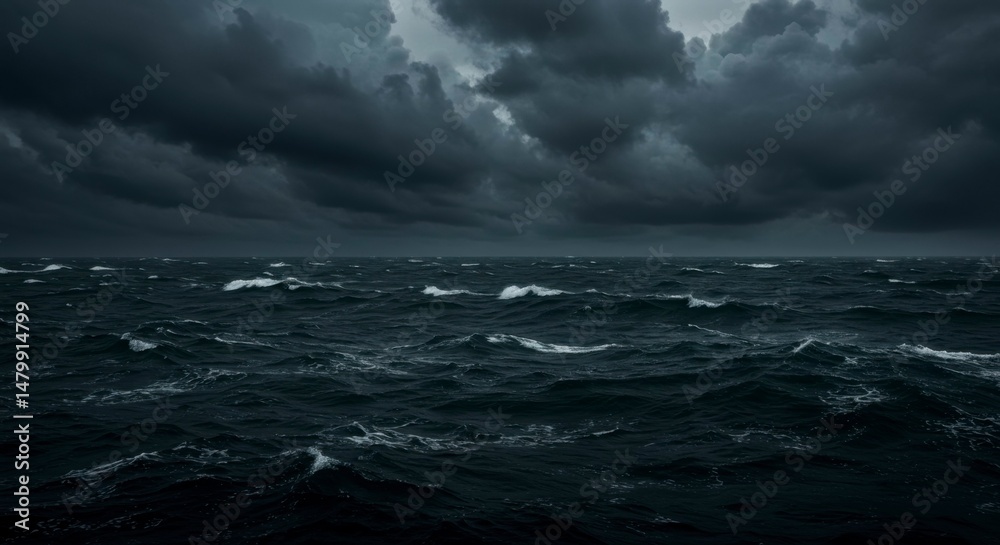 Obraz premium Dark stormy sea