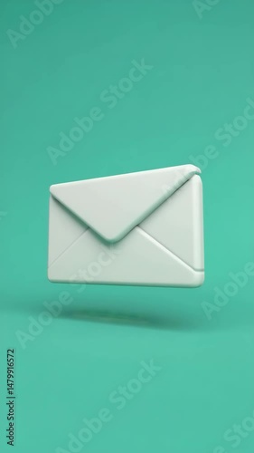 mail letter sign icon dollar signs fly finance business 3d style animation video motion