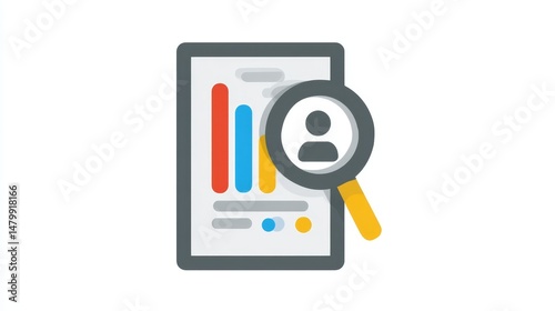 Wallpaper Mural Magnifying glass analyzing user profile on digital report sheet concept. Torontodigital.ca