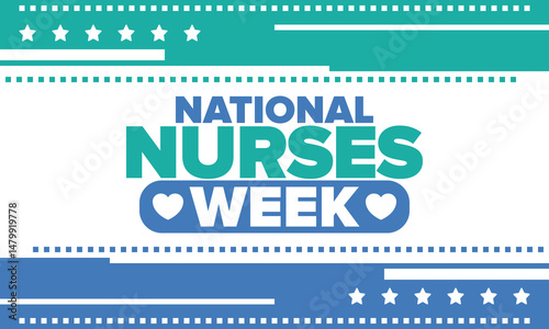 National Nurses Week. Thank you nurses. Medical and health care concept. Fighters against viruses and diseases. In honour of the doctors. Celebrated annual in United States. Vector illustration poster