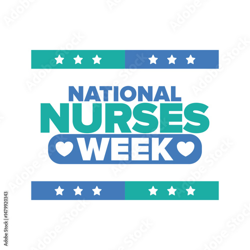 National Nurses Week. Thank you nurses. Medical and health care concept. Fighters against viruses and diseases. In honour of the doctors. Celebrated annual in United States. Vector illustration poster