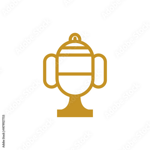 Trophy cup champion award logo design