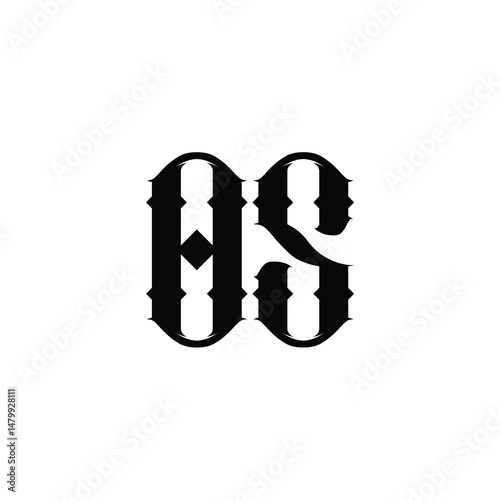 OS monogram logo design letter text name symbol monochrome logotype alphabet character simple logo