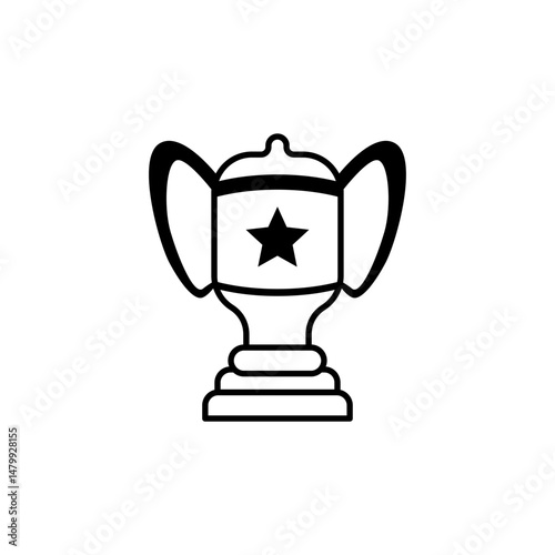 Trophy cup champion award logo design