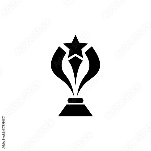 Trophy cup champion award logo design