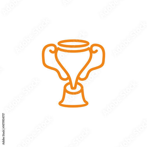 Trophy cup champion award logo design