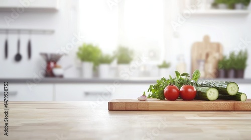 Fresh vegetables displayed on cutting board