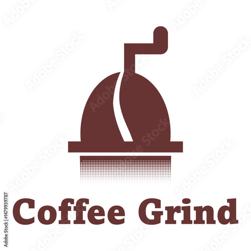 coffee grind flat minimalist logo design