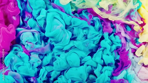 Colorful ink swirling in vibrant hues.