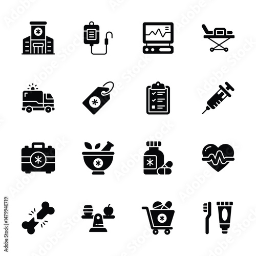 Check our our handy set of medical and lab testing glyph icons