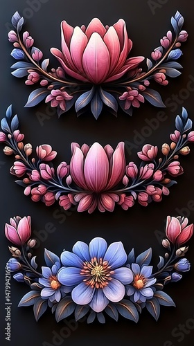 Floral decorative elements