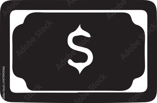 Dollar Bill Icon on White Background – Finance and Payment Symbol