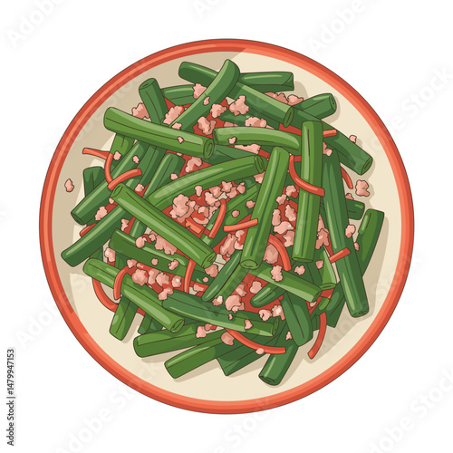 Dry-Fried Green Beans with Minced Pork and Chili
