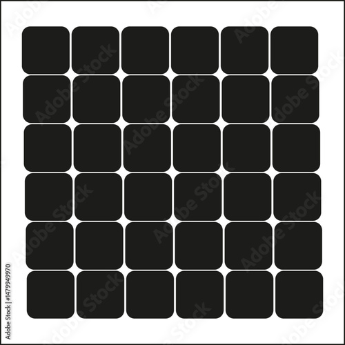 black and white square buttons 