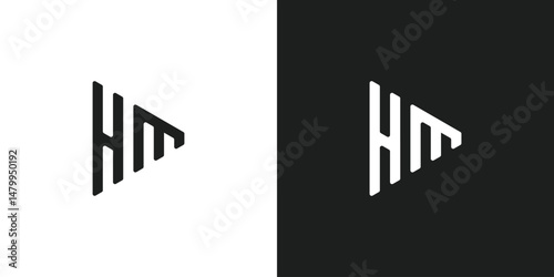 Letter HM Triangle Logo Design
