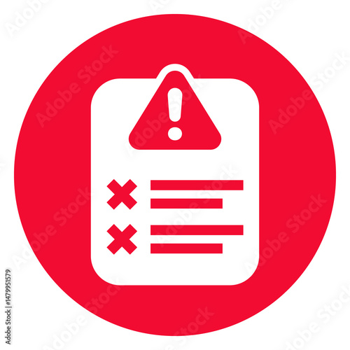 Error report, failed test line icon