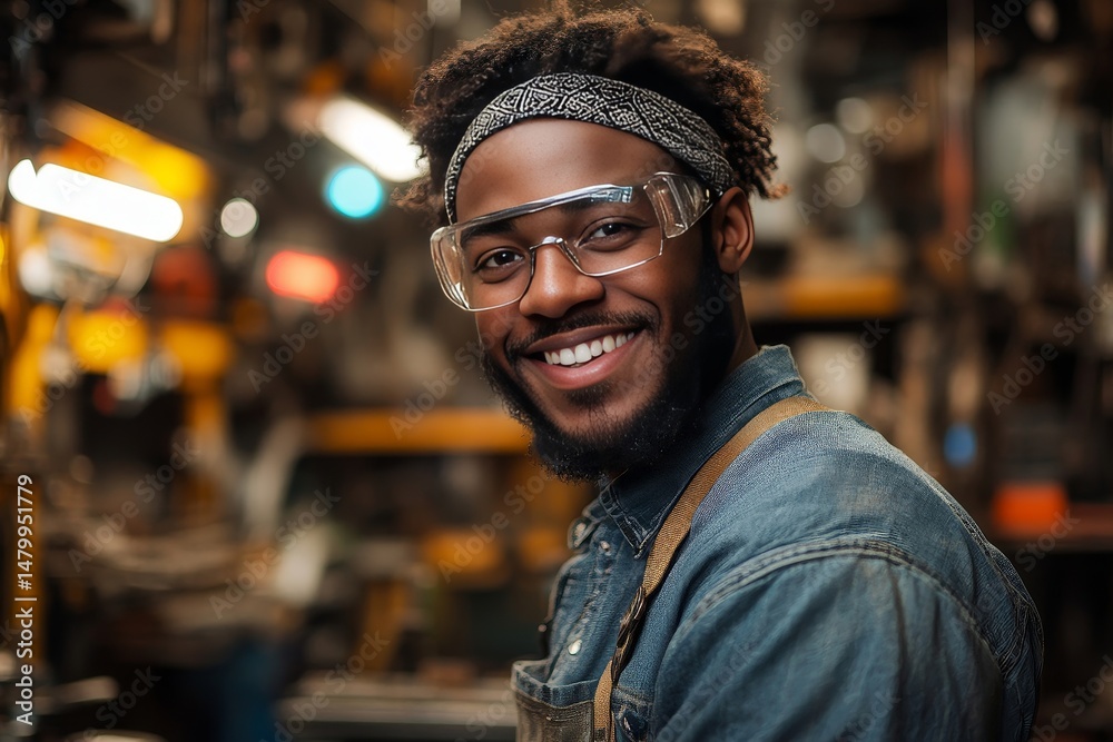 Fototapeta premium Smiling Craftsman in Workshop