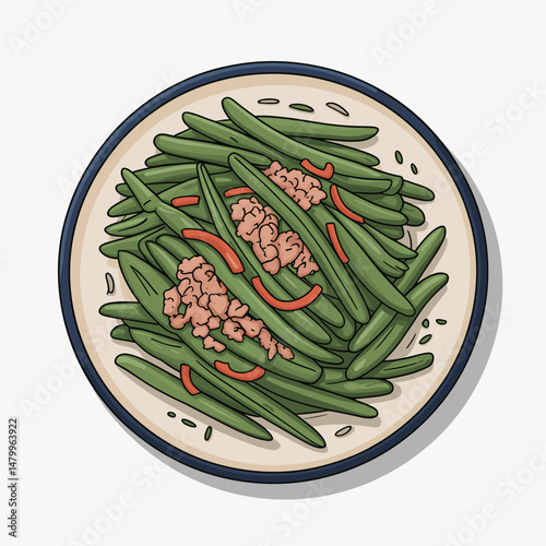 Dry-Fried Green Beans with Minced Pork and Chili