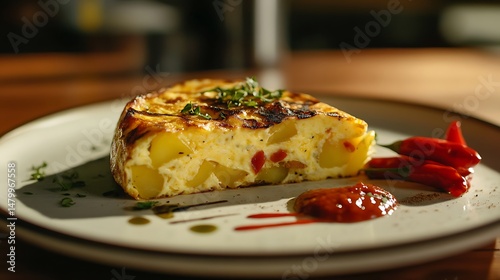 Spanish Omelette with Potatoes and Red Peppers