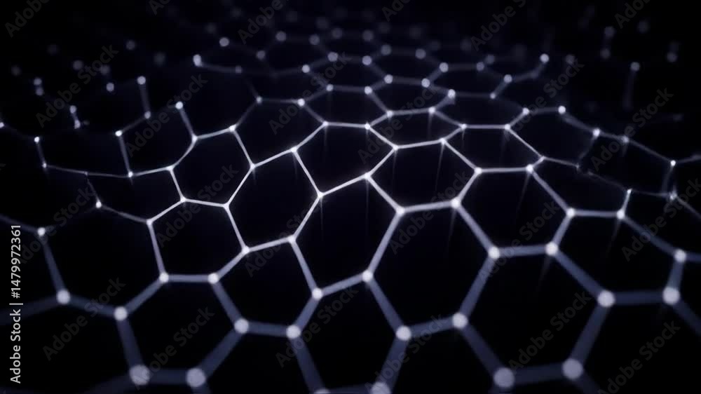 Abstract hexagonal network animation