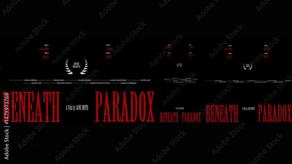 Cinematic Film Title Card, Movie Poster Typography Overlay 298 | Fully ...