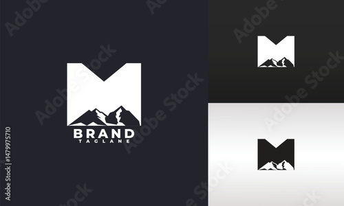 letter m and mountain logo