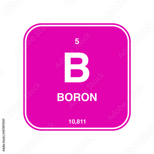 boron periodic vector isolated on transparent background