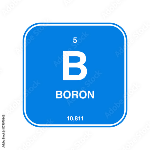 boron periodic vector isolated on transparent background
