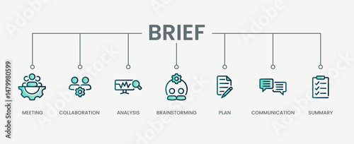 Brief set icon with modern green concept