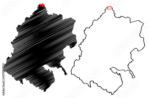 Sudurpashchim Province (Federal Democratic Republic of Nepal, Administrative divisions) map vector illustration, scribble sketch Province No. 7 map
