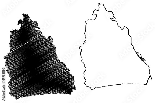 Akwa Ibom State (Subdivisions of Nigeria, Federated state of Nigeria) map vector illustration, scribble sketch Akwa Ibom map