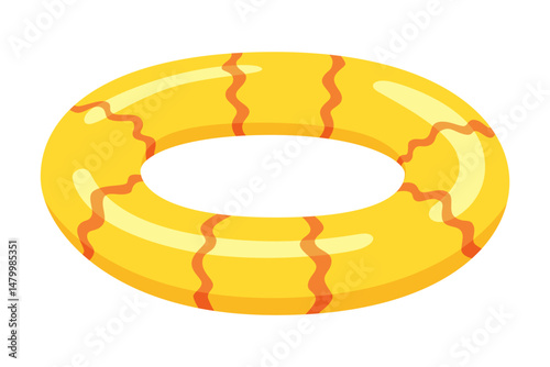 Inflatable swim pool ring. Colorful floater element for beach, swimming pool lifebuoy and life saver equipment. Inflatable rubber toy, cartoon vector illustration