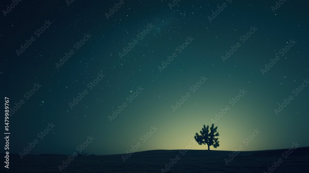 Fototapeta premium Solitary tree under twilight sky