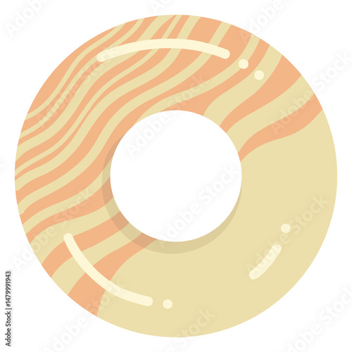 Bright inflatable circles for swimming in the pool or at sea. Vector illustration in monochrome colors with a pattern. Beach donuts. Summer design